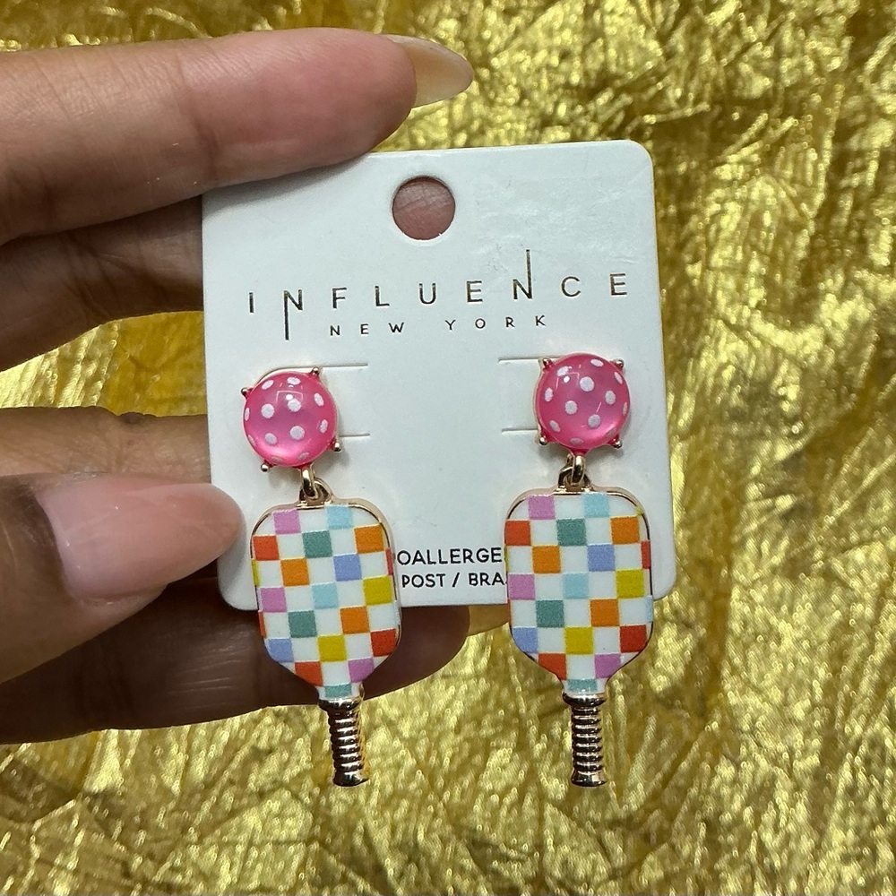 Influence Pickleball Paddle Dangle Earrings | Fun Statement Jewelry